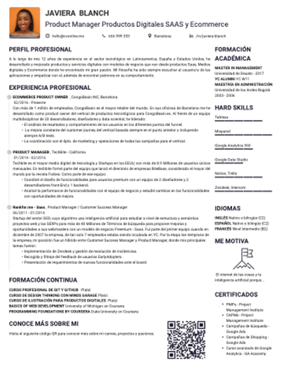 CV Template PDF format with editable easy download - cvonline.me