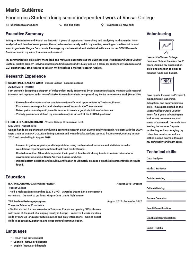 cv personal statement examples for students with no experience