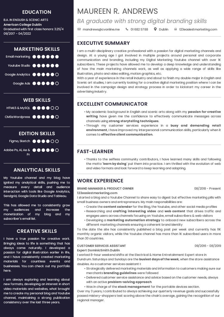 +10 Cv Examples For Students To Stand Out Even Without Experience
