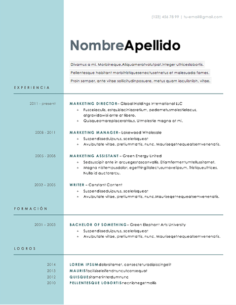 Curriculum Vitae Chile - Plantillas para Descargar